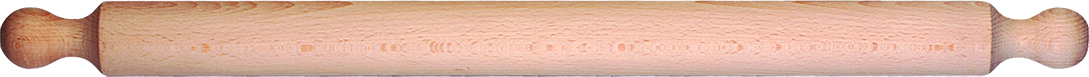 nudelholz zylindrisch aus buchenholz, länge 34 cm, durchmesser 4,3 cm