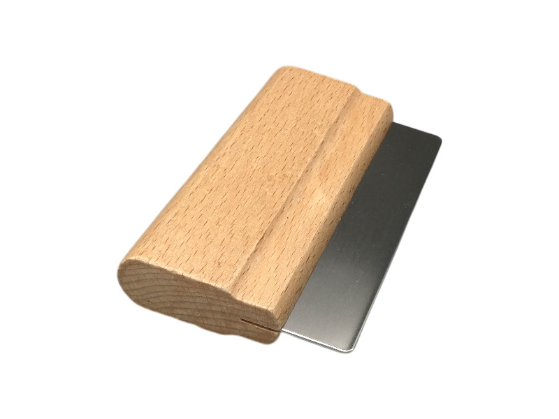 teigkarte / teigschaber mit echtholzgriff und edelstahlklinge kleine größe