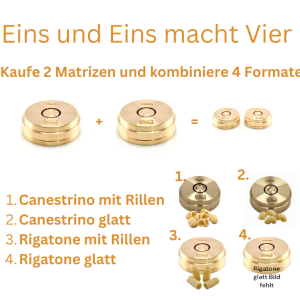 matrizenset aus bronze maccherone / curvo jeweils glatt und mit streifen (4 formate)