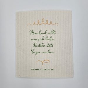 nudelmotiv putzlappen "manchmal sollte man sich lieber nudeln statt sorgen machen"