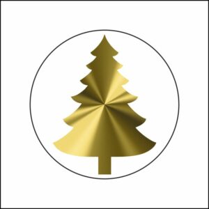 aufkleber "weihnachtsbaum gold" (5 stück)