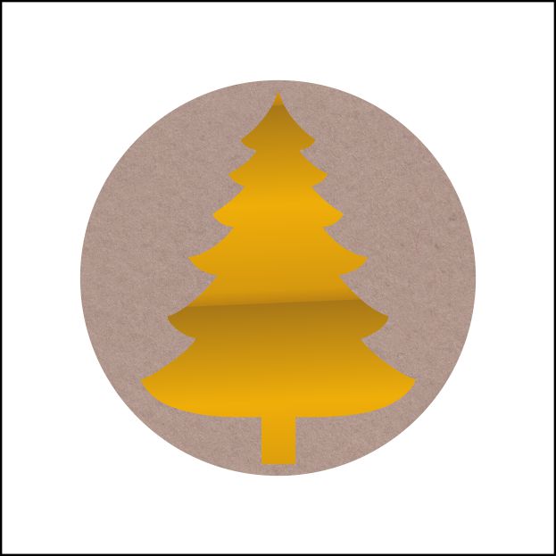 aufkleber "weihnachtsbaum gold" (5 stück)