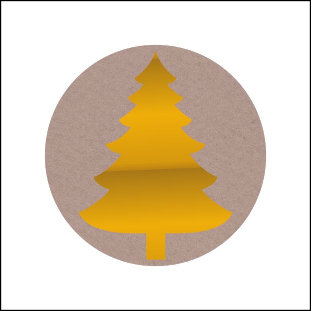 autocollants "sapin de Noël doré" (5 pièces)