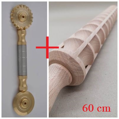 set 50cm rolling pin + wonderwood + dough wheel pom