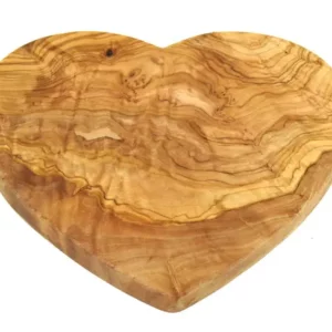 Tabla de desayuno forma de corazón 25 x 24 cm madera de olivo