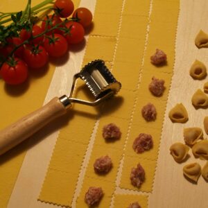 Rouleau à pâtisserie, coupe-pâte (bord ondulé, 38 mm) pour farfalle, tortelini, raviolis