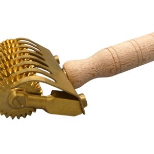 7 facher teigschneider teigrad teigrädchen teigroller, gezahnt, messing, reginette, pappardelle