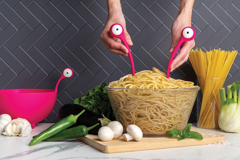 spaghetti monster servierbesteck pink