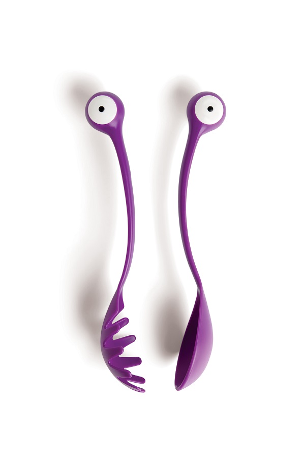 spaghetti monster serving cutlery violet