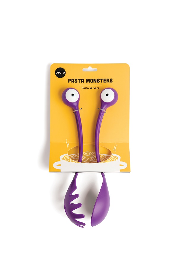 spaghetti monster serving cutlery violet