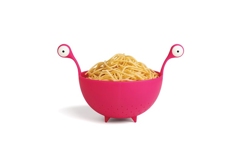 colador de pasta spaghetti monster rosa