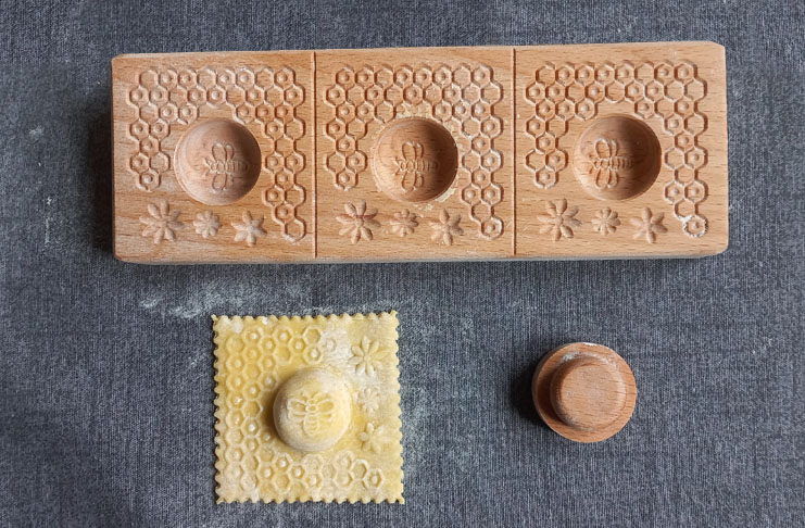 raviolibrett für 3 ravioli "mare nostrum" mit stössel