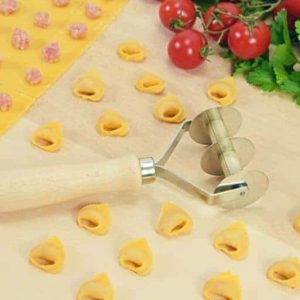 teigroller / teigschneider (glatt, 28 mm, 2 reihen) kleine tortellini / manti, garganelli, farfalle, pappardelle