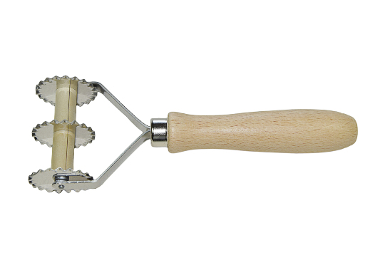 rolling pin, dough cutter (smooth, 28 mm, 2 rows) small tortellini / manti, garganelli, farfalle, pappadelle