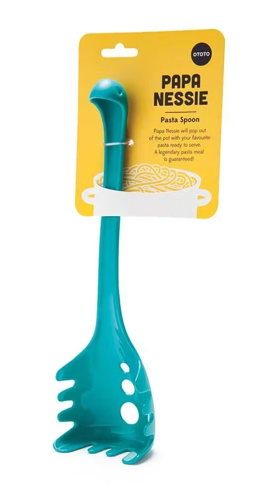 papa nessie spaghetti spoon pasta ladle turquoise