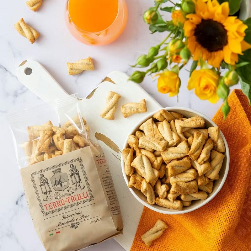 tarallini mit tomate und basilikum italienischer snack aus apulien 230 g