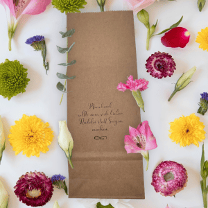 holzstempel "nudeln statt sorgen" 6 x 6 cm