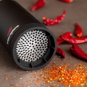 microplane chili mühle schwarz mit edelstahl