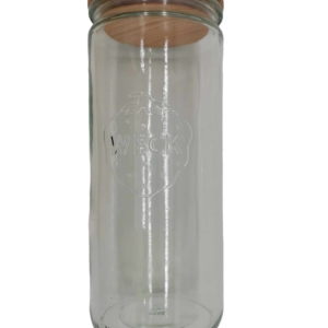 Tarro de almacenamiento Mason Jar 1040 ml (cilindro) con tapa de madera de haya