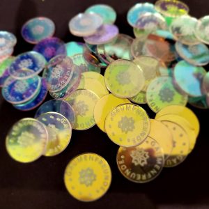 nudeliger einkaufschip wagenchip löser 2 stück acryl fluoreszierend