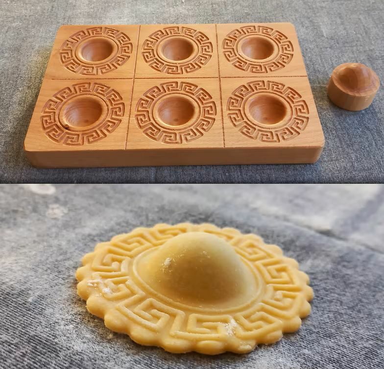 Tabla de raviolis gourmet con contrasello barroco.