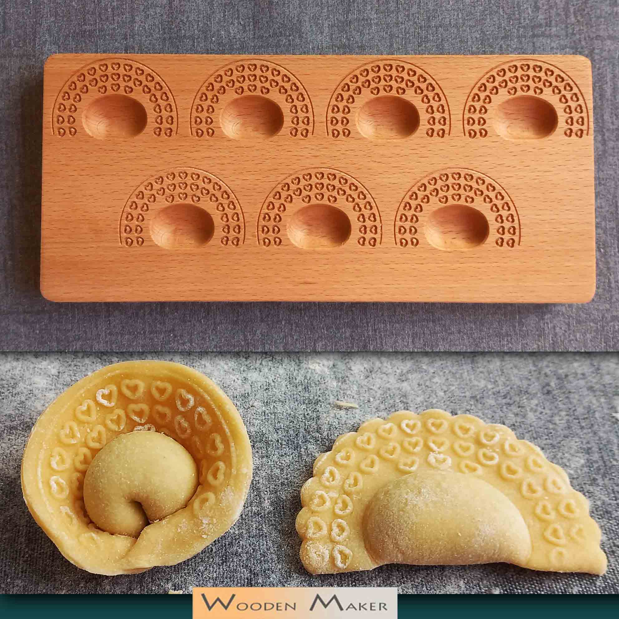 Ravioli board gourmet with baroque counterstamp