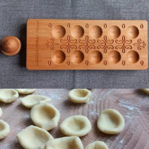 brettchen für orecchiette mit stössel muster "stickerei"