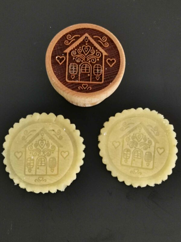 Motif stamp made of beech wood wooden stamp gingerbread house