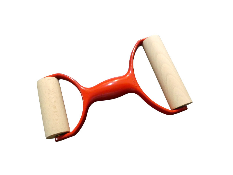 doppelte nudelrolle teigrolle, breite 9 und 12,5 cm, farbe rot