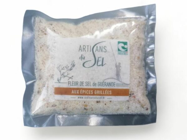 Fleur de sel de mer aux épices pour grillades Bretagne (France) 100 g