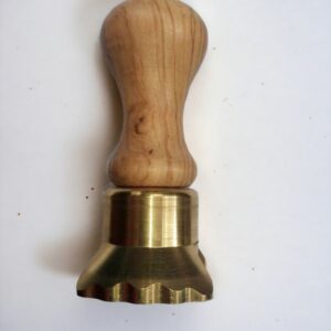 Farfalle bonbon ravioli stamp made of brass with olive wood handle 55 mm wide