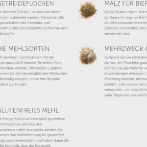 marcato getreidequetsche marga muino für getreideflocken, mehle und malz