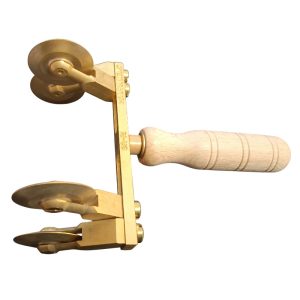 teigroller messing verstellbar (120 mm breit) 4 glatte klingen holzgriff