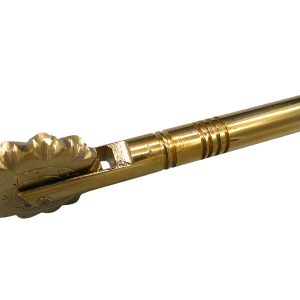 sardischer teigroller, pasta und gebäckschneider kompl. aus messing nummer 15