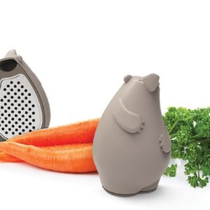 küchenreibe barry mit auffangbehälter (motiv brauner bär)