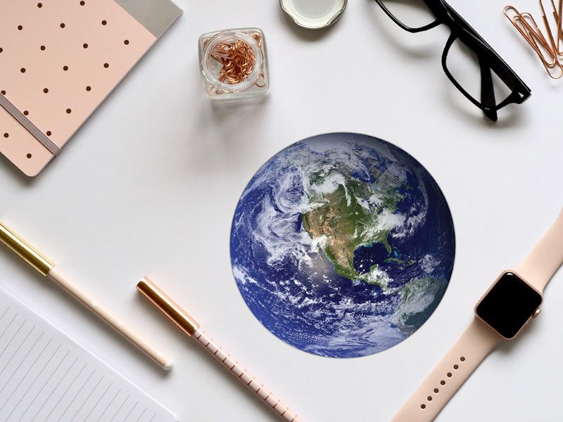 reinigungstuch, brillenputztuch planet erde