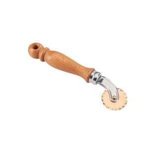 ergonomisches teigrad gezahnt du. 35 mm messing / holzgriff