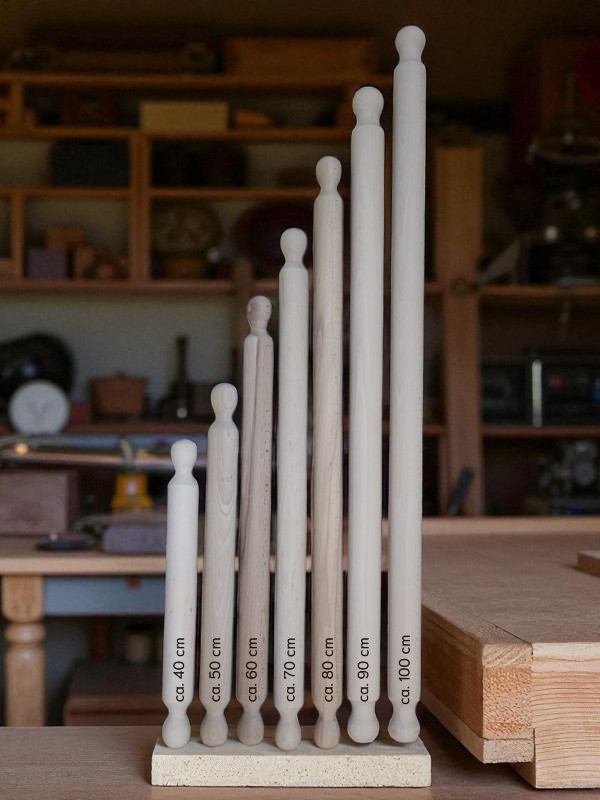 nudelholz / teigrolle / mattarello mit zwei griffen länge 100 cm