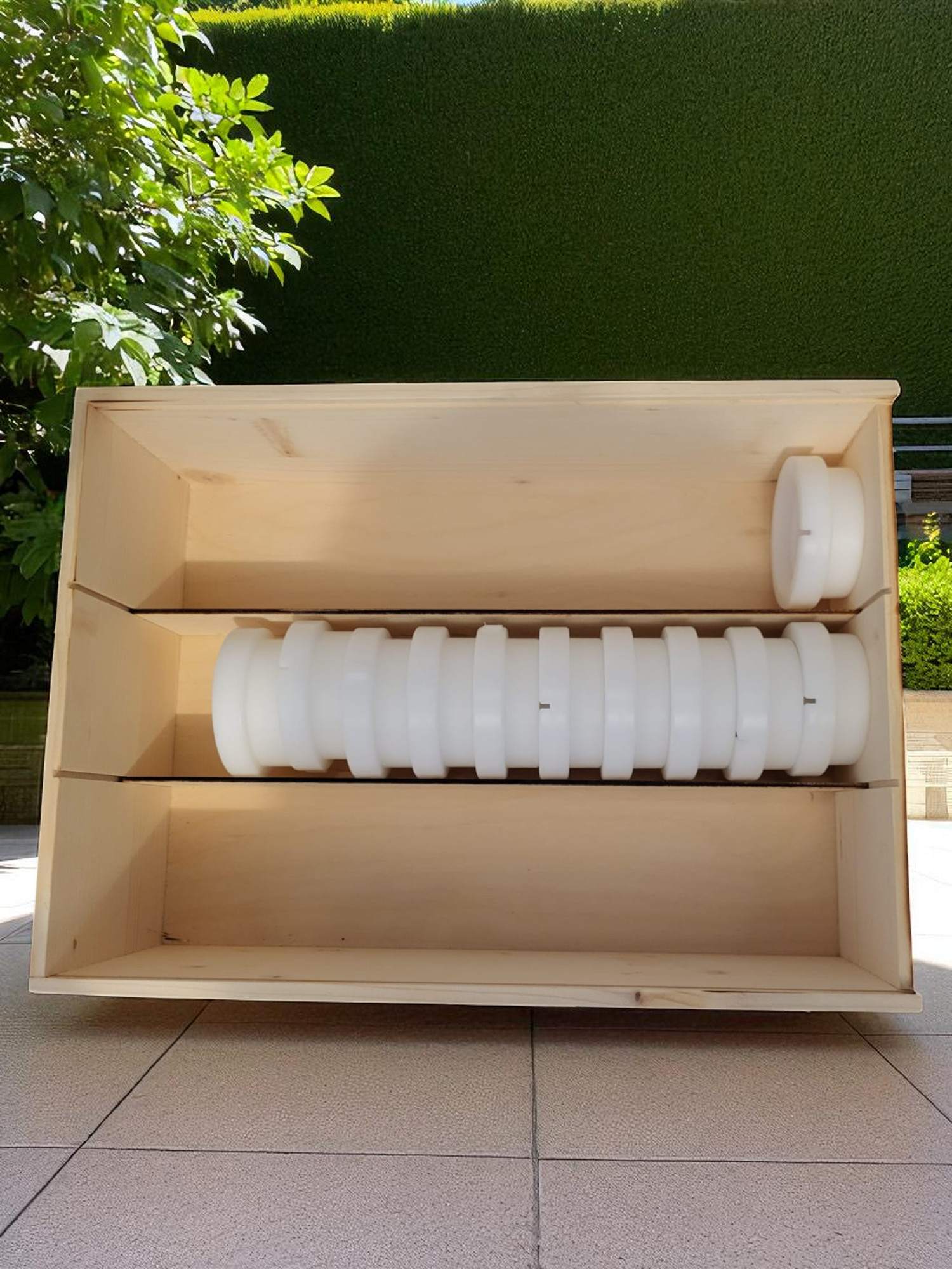 holzbox weiß für 22 matrizen philips pastamaker avance/7000er ohne trennsteg