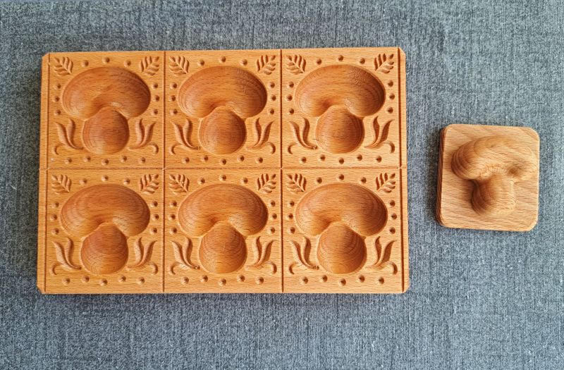 raviolibrettchen für 6 ravioli mit stössel motiv pilz