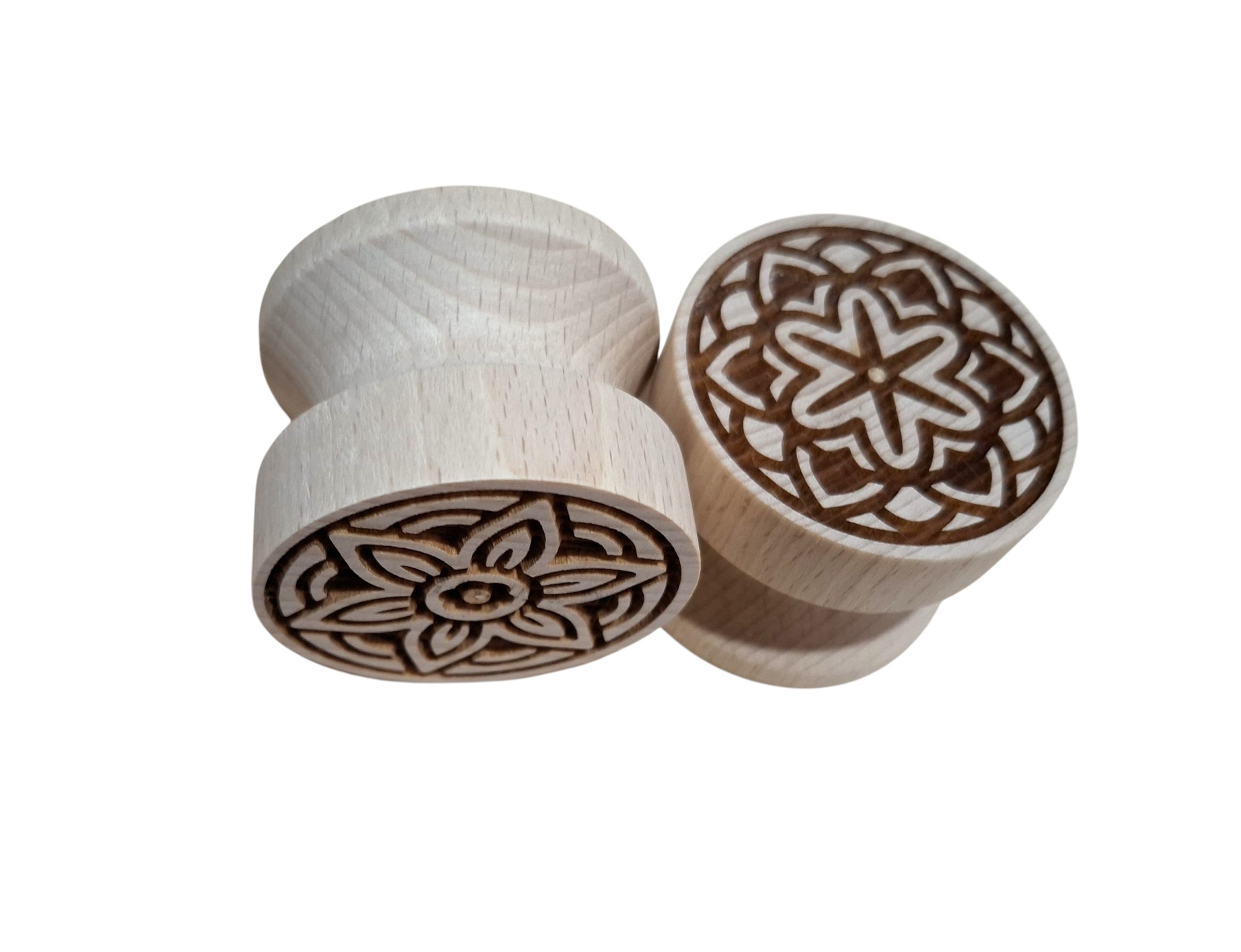 corzettistempel buchenholz 2er set mandala 2 versch. motive