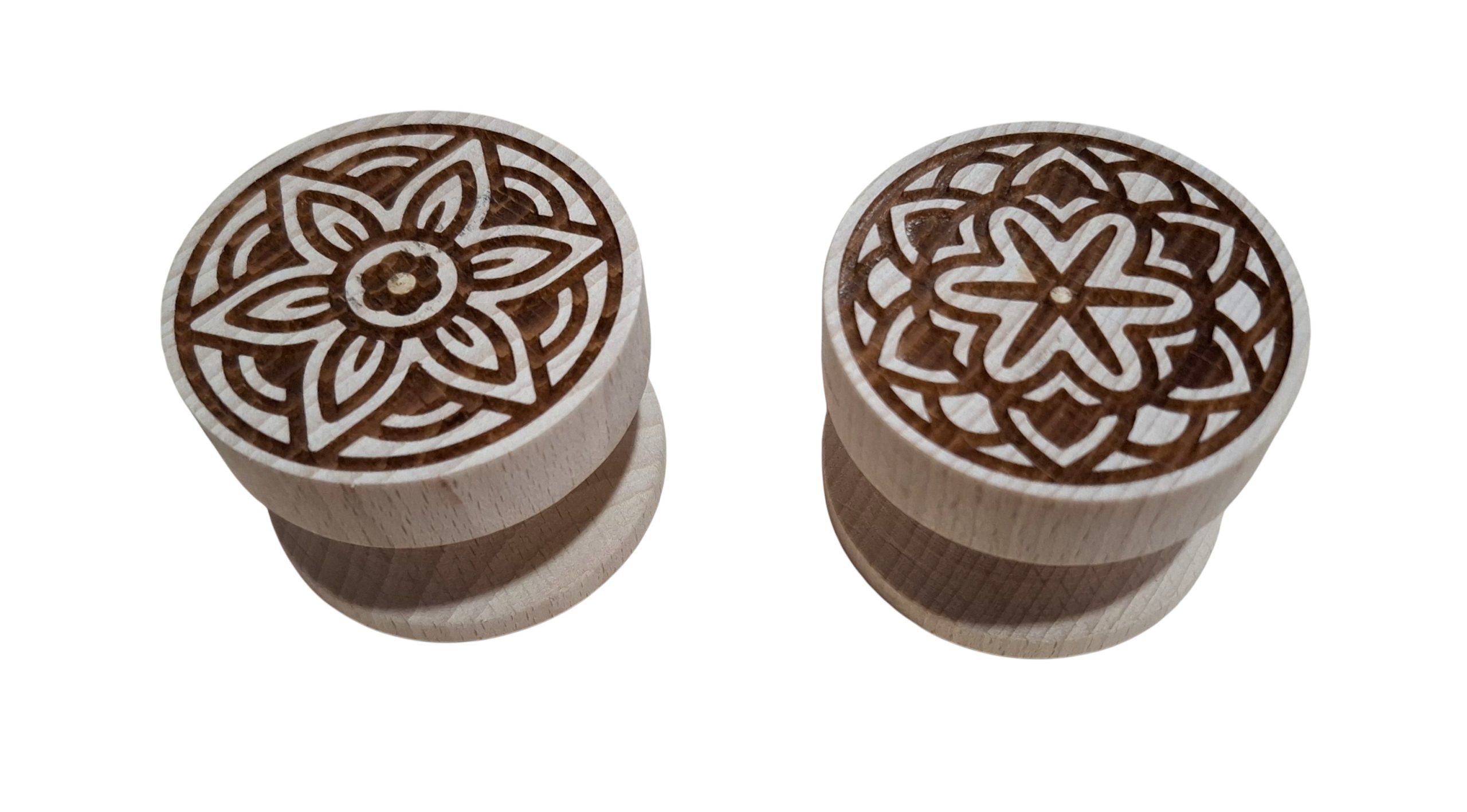 corzettistempel buchenholz 2er set mandala 2 versch. motive