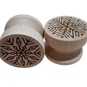 corzettistempel buchenholz 2er set schneeflocken 2 versch. motive