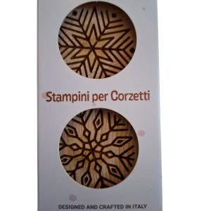 corzettistempel buchenholz 2er set schneeflocken 2 versch. motive