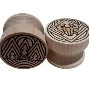 corzettistempel buchenholz 2er set hirsch / wald 2 versch. motive