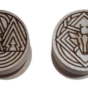 corzettistempel buchenholz 2er set hirsch / wald 2 versch. motive