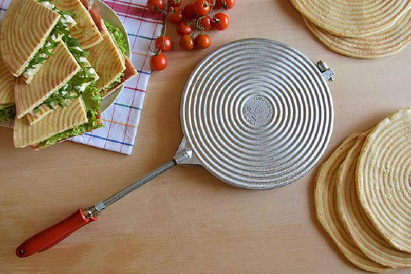 doppelte piadina pfanne 24 cm, induktion, verschlussring