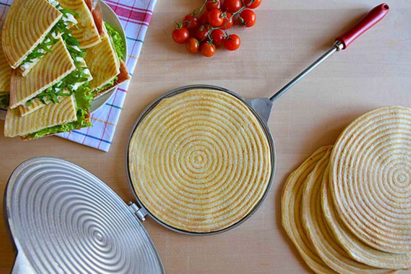 doppelte piadina pfanne 24 cm, induktion, verschlussring
