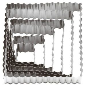 teig ausstechform 6x quadrate gewellter rand rostfreier edelstahl