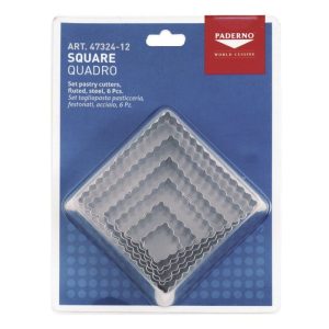 teig ausstechform 6x quadrate gewellter rand rostfreier edelstahl